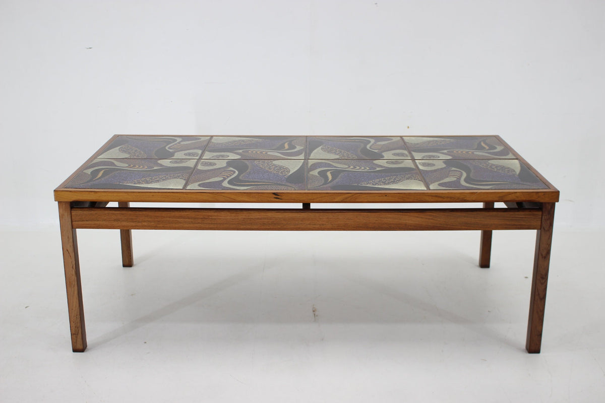 Sofabord i palisander og kakler, dansk design, ca. 1960’erne