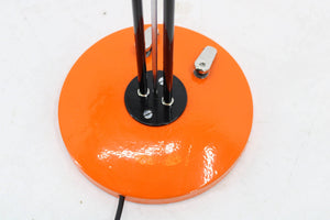 Lidokov - Floor lamp in orange and black metal with opaline glass, Czechoslovakian design