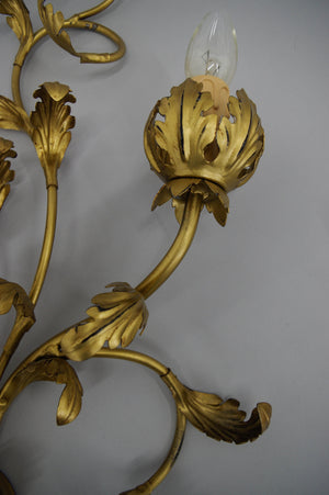 2 x Italian wall lamps in gilded metal from the 1960s