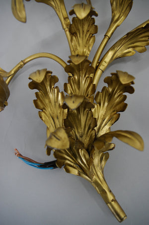 2 x Italian wall lamps in gilded metal from the 1960s