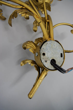 2 x Italian wall lamps in gilded metal from the 1960s