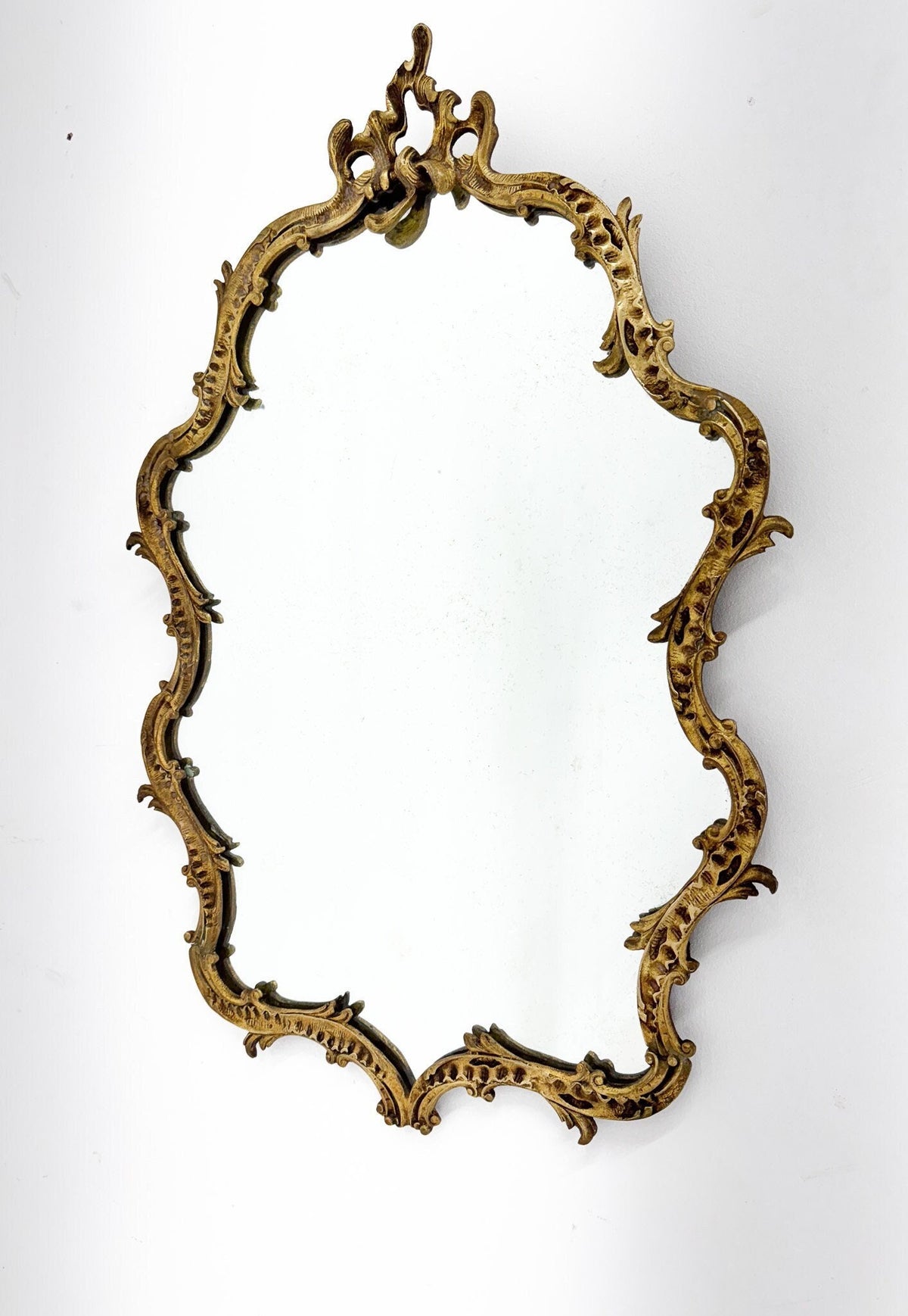 Fransk vintage spejl i messing