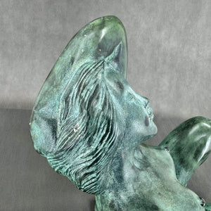 Stor bronze skulptur af nøgen kvinde fra 1930'erne