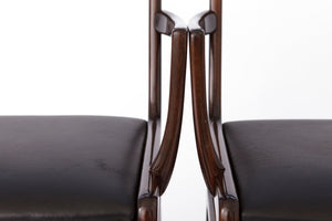 Ole Wanscher – 2 x armstole, model Rungstedlund i mahogni og læder, 1960’erne