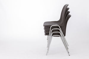 Sæt af 4 stabelbare plaststole, Tyskland, 1970’erne