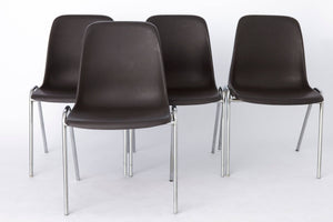 Sæt af 4 stabelbare plaststole, Tyskland, 1970’erne