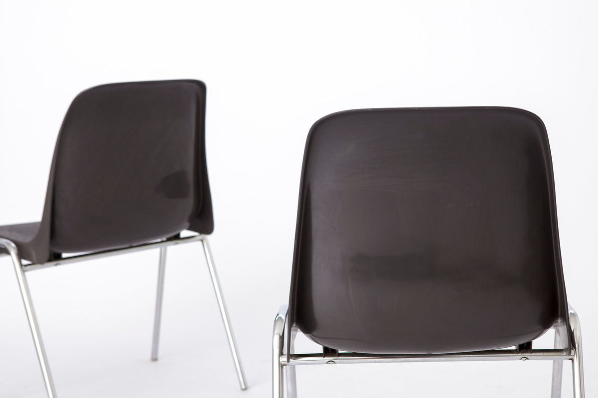 Sæt af 4 stabelbare plaststole, Tyskland, 1970’erne