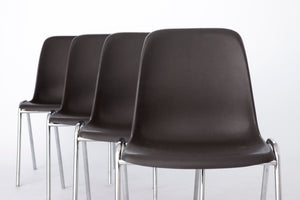 Sæt af 4 stabelbare plaststole, Tyskland, 1970’erne