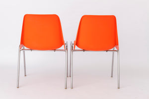 6 x stackable plastic chairs, Germany, 1970s, unknown manufacturer