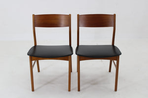 Seks danske teak-spisebordsstole fra 1960'erne