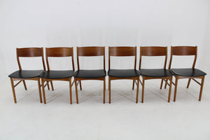 Seks danske teak-spisebordsstole fra 1960'erne