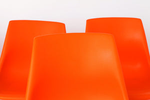 Stabelstole i plast og krom, retro design – Sæt af 4