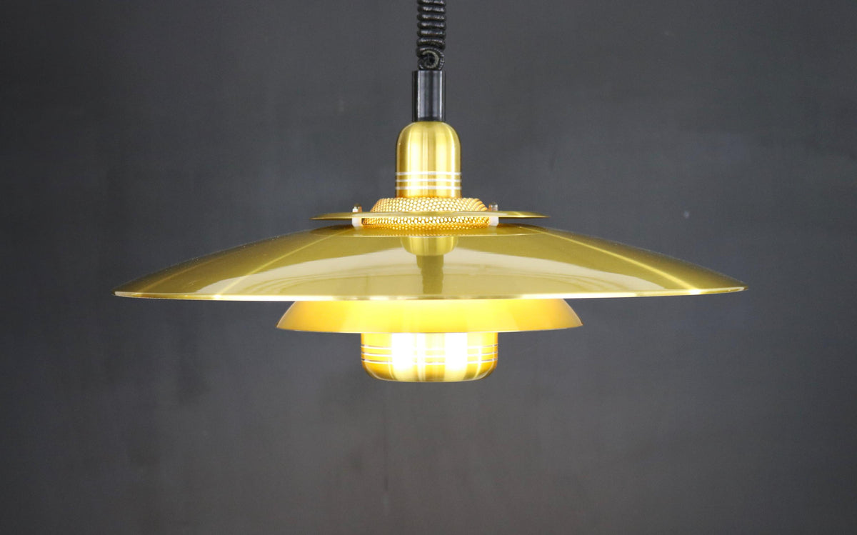 Messing loftlampe – Dansk design fra 1970&#39;erne