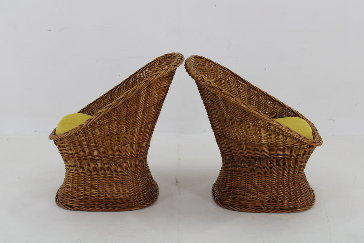 2 x lounge-stole i rattan, Italien
