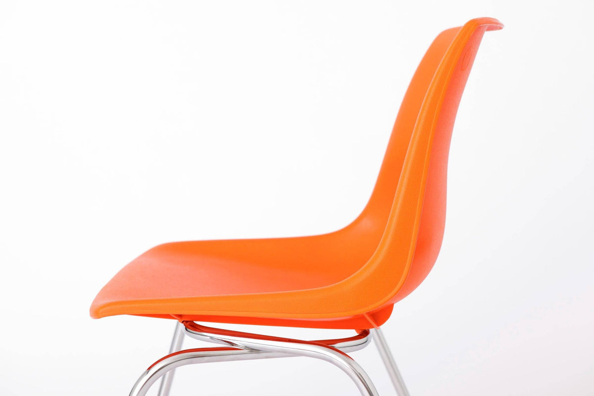 Stabelstole i plast og krom, retro design – Sæt af 4