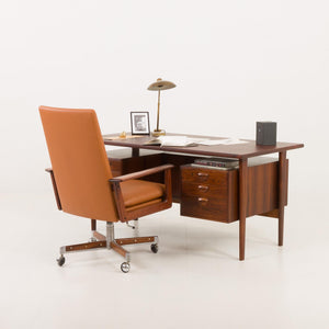Arne Vodder - Kontorstol i Rosewood og Anilin Læder, Sibast, Danmark, 1960'erne