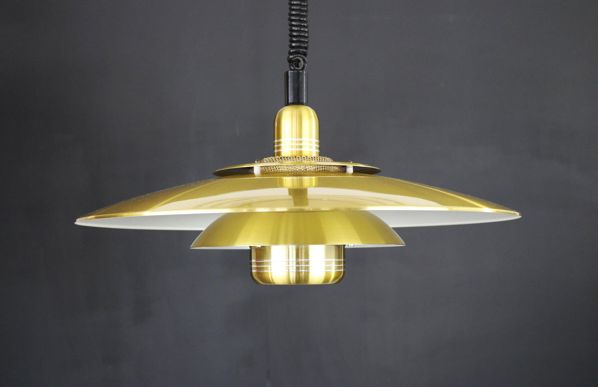 Messing loftlampe – Dansk design fra 1970&#39;erne