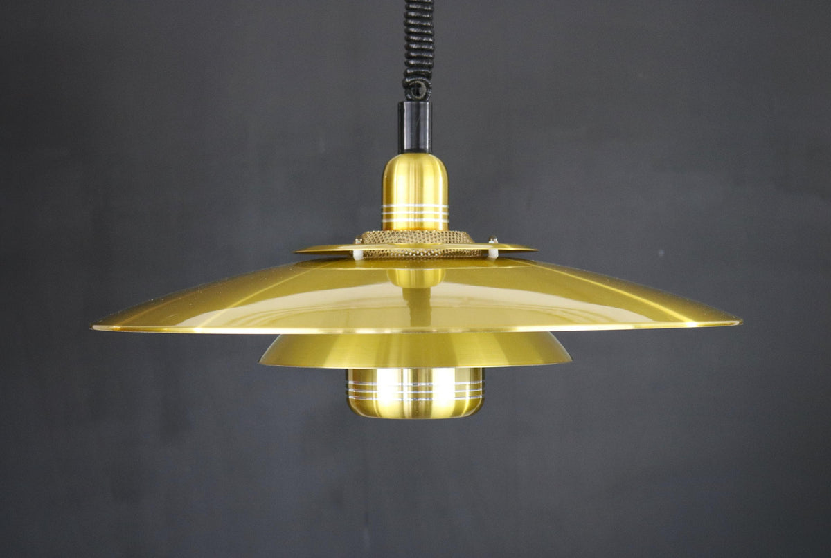 Messing loftlampe – Dansk design fra 1970&#39;erne