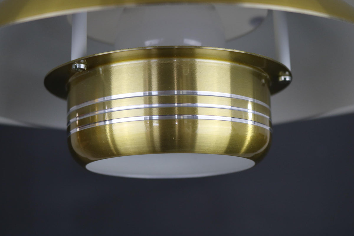 Messing loftlampe – Dansk design fra 1970&#39;erne