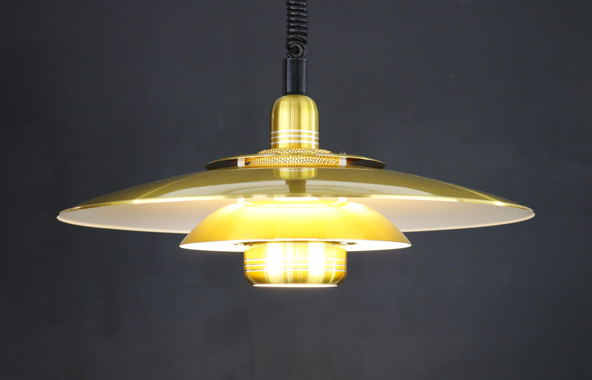 Messing loftlampe – Dansk design fra 1970&#39;erne