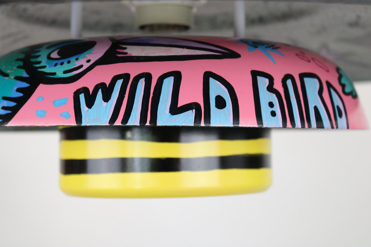 Skandinavisk kunstdesignlampe malet af CAKE (Juan Carlos Chavez-F) – Unika 1/1