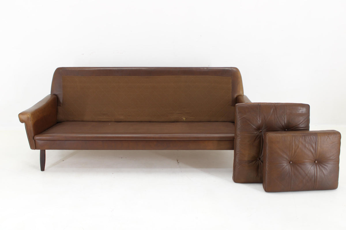 Svend Skipper - 3-personers sofa i brun læder fra 1970&#39;erne