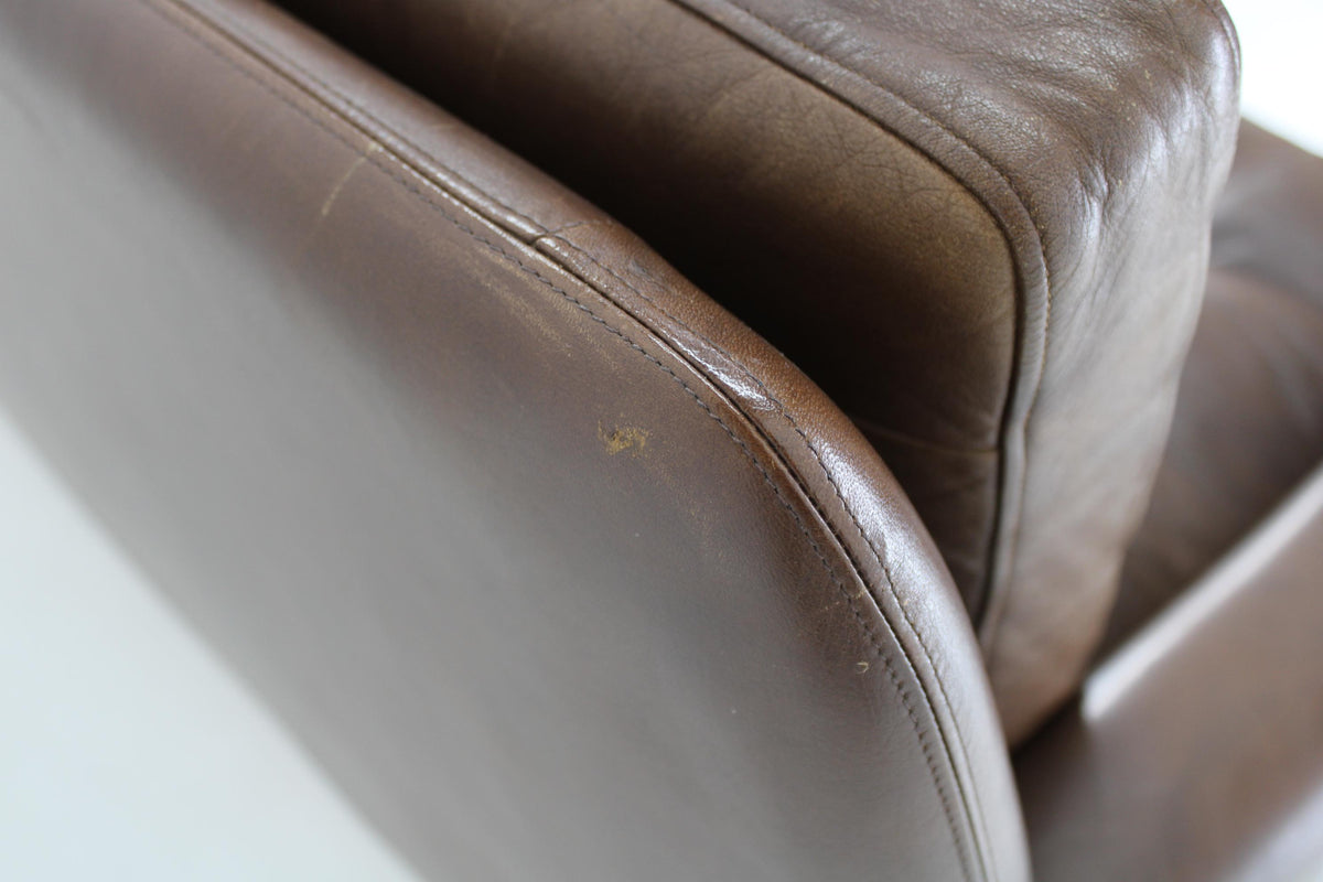 Svend Skipper - 3-personers sofa i brun læder fra 1970&#39;erne