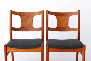 Spisebordsstole i teak, dansk design – Sæt af 2