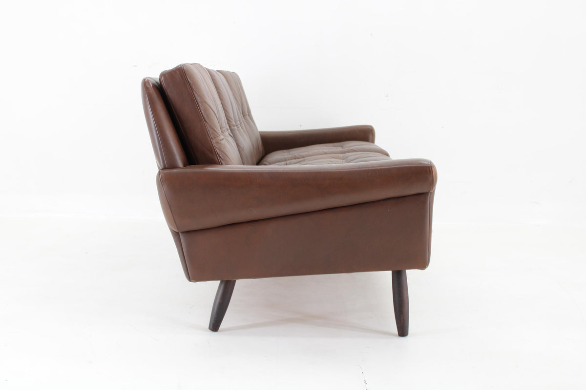 Svend Skipper - 3-personers sofa i brun læder fra 1970&#39;erne