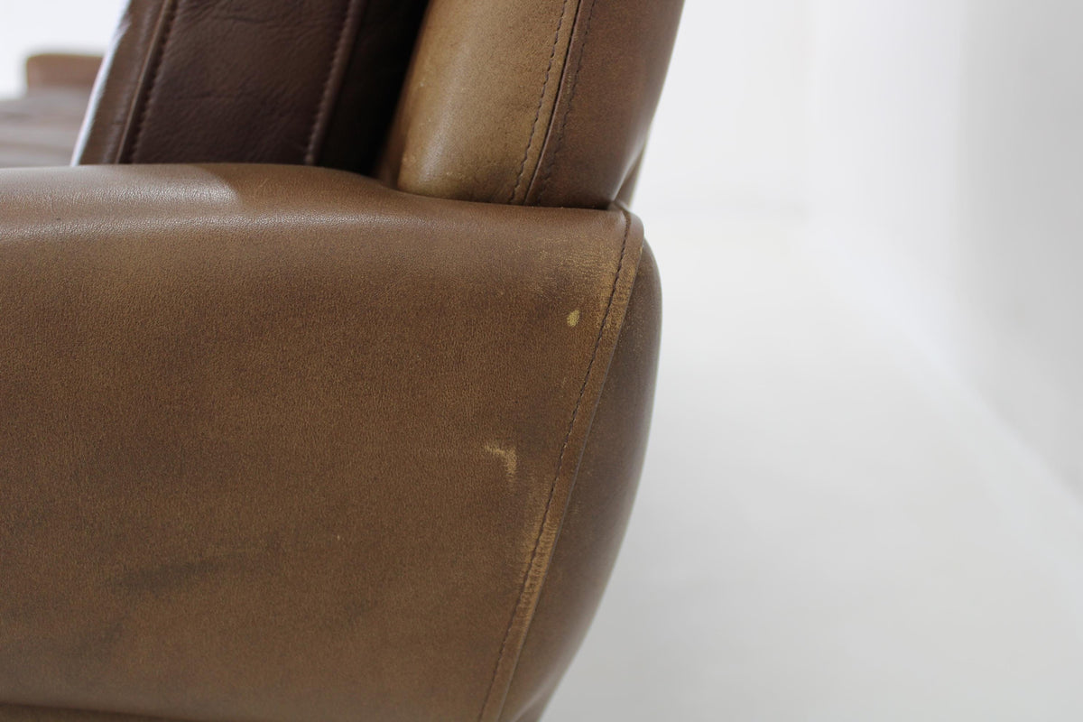 Svend Skipper - 3-personers sofa i brun læder fra 1970&#39;erne