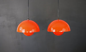 Verner Panton – 2 x Flowerpot VP1 pendellamper | Louis Poulsen, 1970'erne
