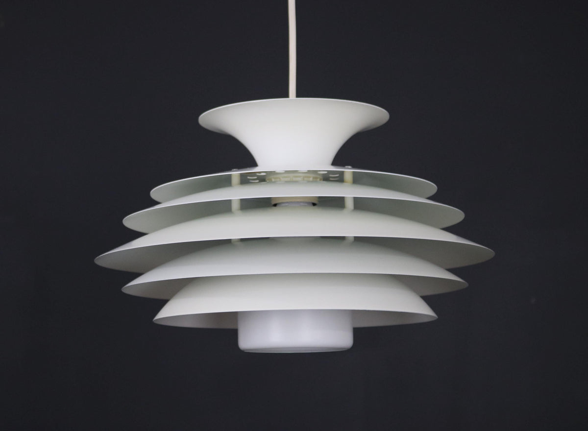 Top Lamper – Hvid model 311 loftlampe med 7 skærme, 1970'erne