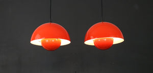Verner Panton – 2 x Flowerpot VP1 pendellamper | Louis Poulsen, 1970'erne