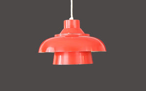 Red pendant lamp in solid Nordic design from the 1970s