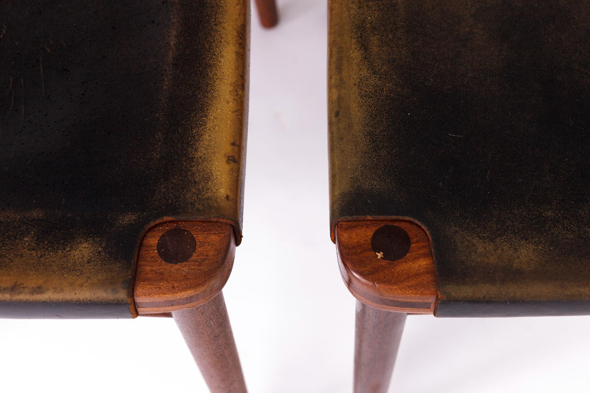 Georg Leowald – Spisebordsstole i teak og læder, produceret af Wilkhahn – Sæt af 4