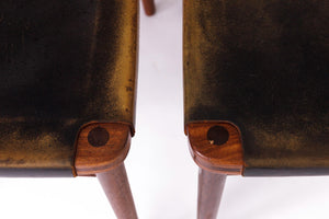 Georg Leowald – Spisebordsstole i teak og læder, produceret af Wilkhahn – Sæt af 4