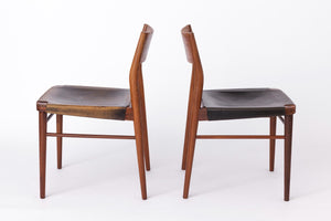 Georg Leowald – Spisebordsstole i teak og læder, produceret af Wilkhahn – Sæt af 4