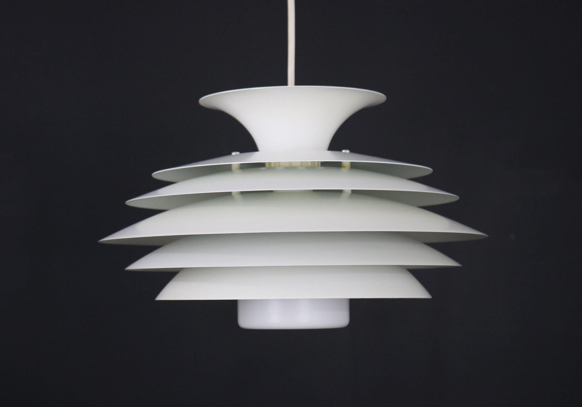 Top Lamper – Hvid model 311 loftlampe med 7 skærme, 1970'erne
