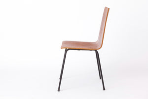 Spisebordsstole i finér og metal, tysk design – Sæt af 6