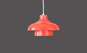 Red pendant lamp in solid Nordic design from the 1970s