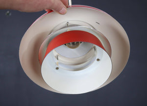 Red pendant lamp in solid Nordic design from the 1970s