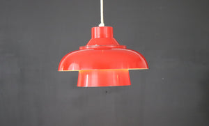 Red pendant lamp in solid Nordic design from the 1970s