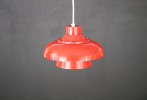 Red pendant lamp in solid Nordic design from the 1970s