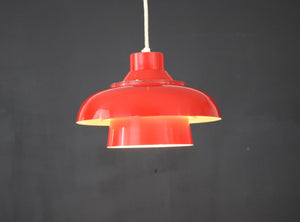 Red pendant lamp in solid Nordic design from the 1970s