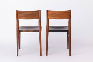 Georg Leowald – Spisebordsstole i teak og læder, produceret af Wilkhahn – Sæt af 4