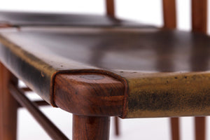 Georg Leowald – Spisebordsstole i teak og læder, produceret af Wilkhahn – Sæt af 4