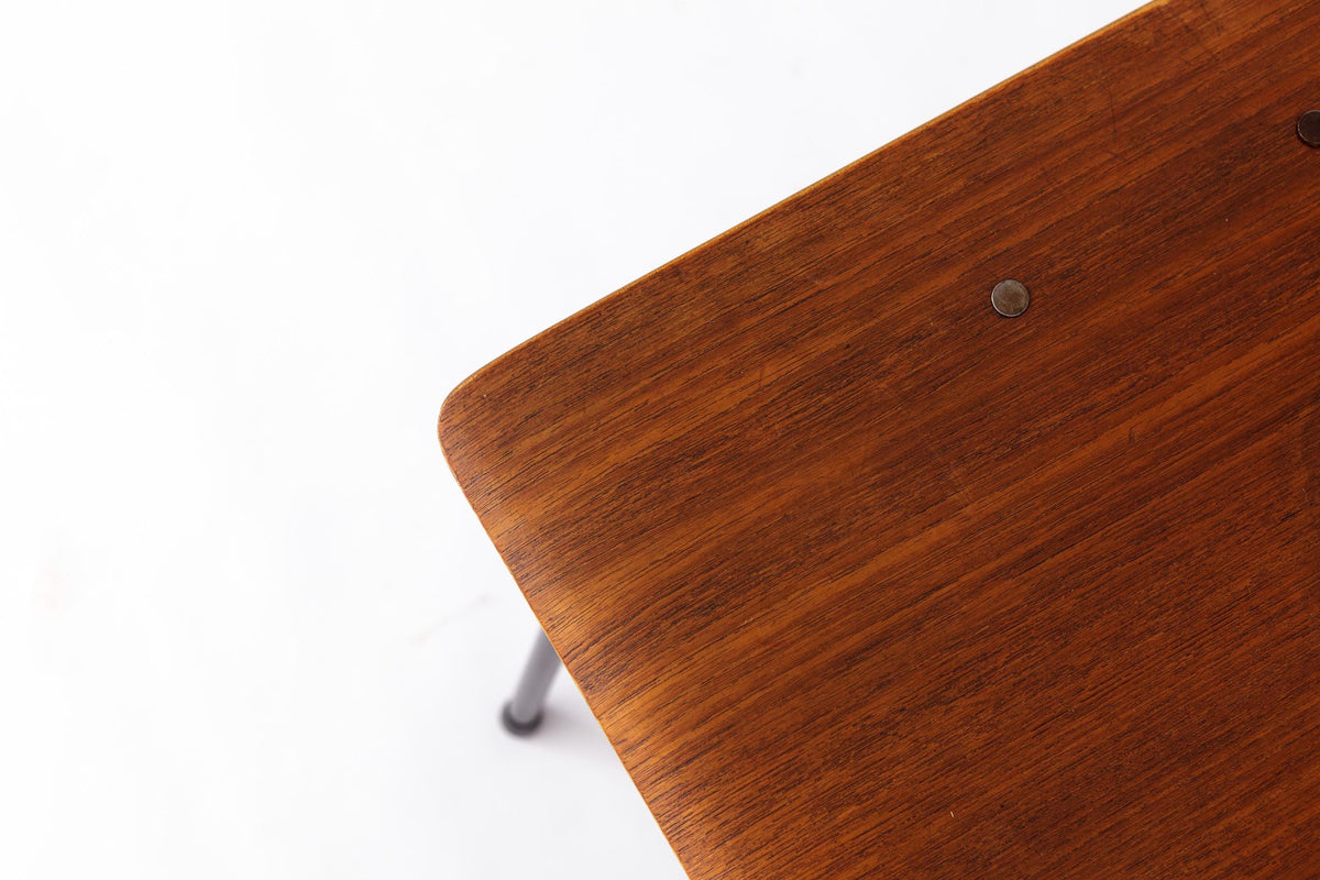 Spisebordsstole i finér og metal, tysk design – Sæt af 6