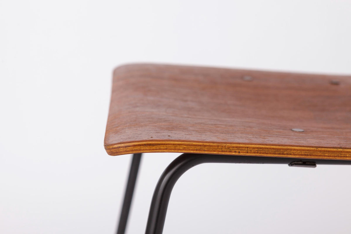 Spisebordsstole i finér og metal, tysk design – Sæt af 6