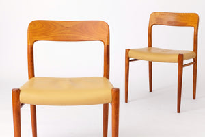 Niels Otto Møller - 2 x teak chairs, model 75 from the 1950s