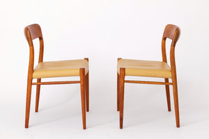 Niels Otto Møller - 2 x teak chairs, model 75 from the 1950s